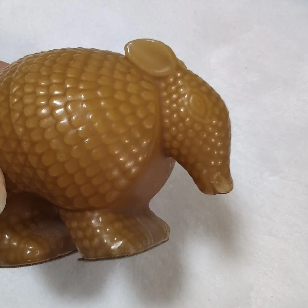 Vintage Candleign Armadillo Candle Houston TX Textured Wax Figurine Southwestern